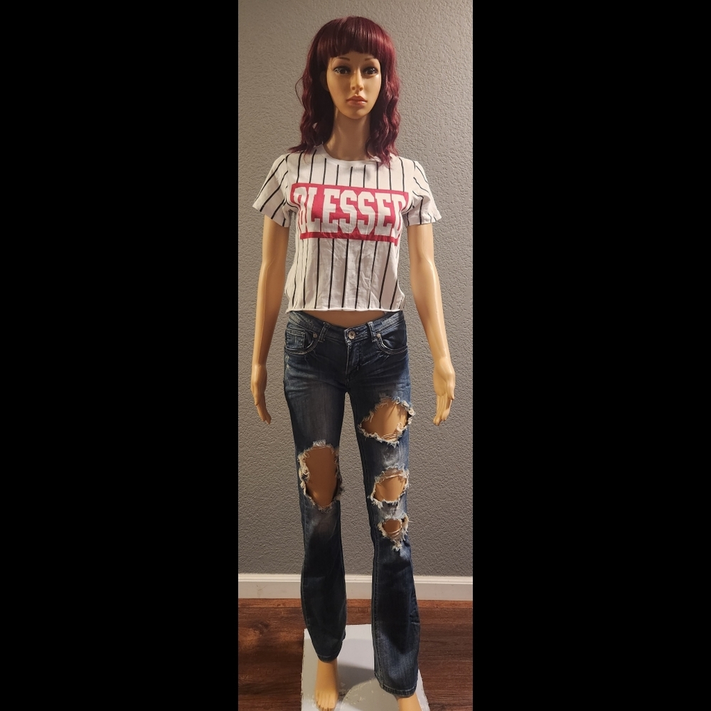 Machine Distressed Jeans - Picture 2 of 16